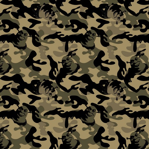 Poplin camouflage - militær | vælg 75 print
