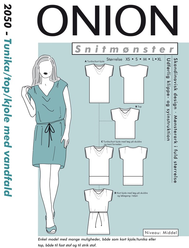 spansk elasticitet Alle Tunika/top/kjole med vandfald | Onion mønster på JeanetteMai
