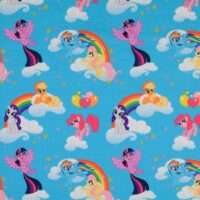 Jersey print med My Little Pony på skyer - lyseblå