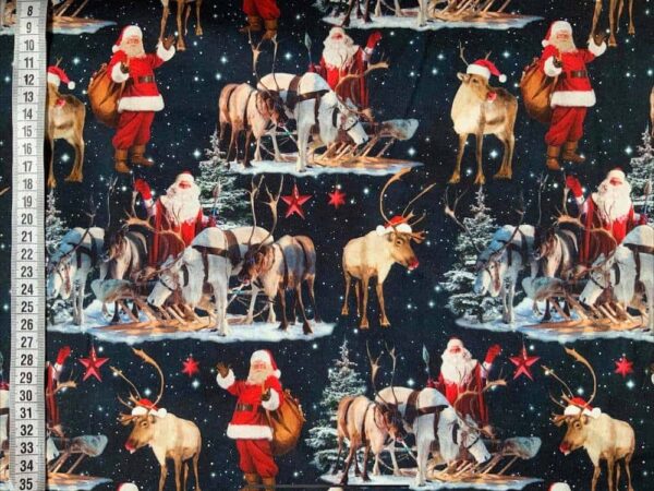 Jersey print med julemænd og rensdyr