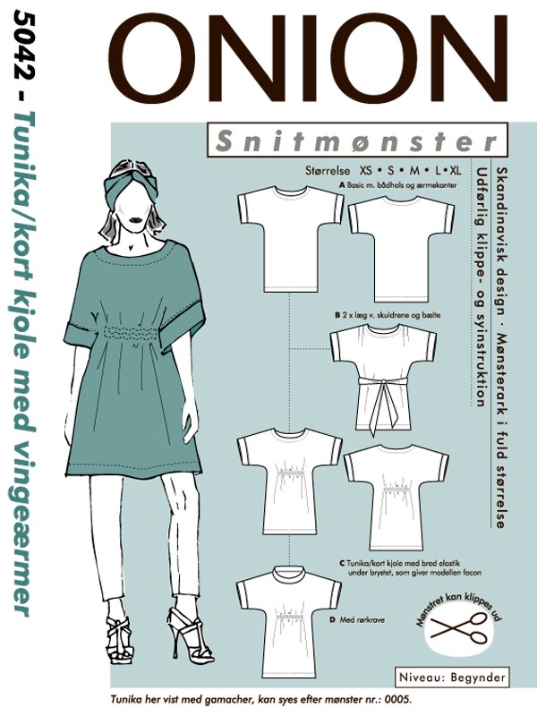 tiltrækkende Løse Korn Tunika/kort kjole med vingeærmer | Onion mønster på JeanetteMai
