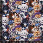 Jersey print med søde katte 2
