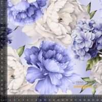 Jersey print med chrysanthemum - violet
