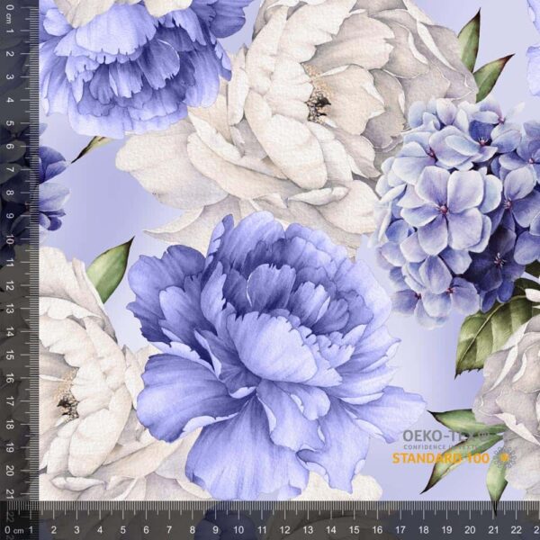Jersey print med chrysanthemum - violet