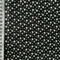 Poplin med hvide stjerner - sort