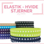 Elastik med hvide stjerner -20mm