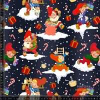 Jerseyprint med kravlenisser - navy