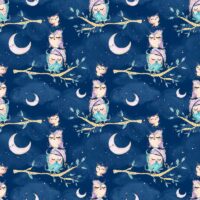 Jersey print med ugler - marine