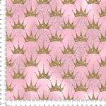 Jersey print med kroner / tiara - lyserød
