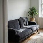 Sofa polstret i antracit møbelvelour