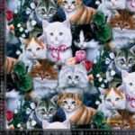 Jersey print med nysgerrige katte