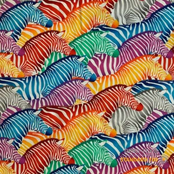 Jersey print med farverige zebraer