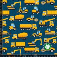 Jersey print med konstruktions maskiner - navy