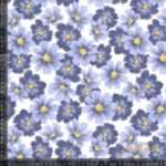 Jersey print med blå vandfarve blomster