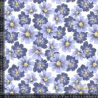 Jersey print med blå vandfarve blomster