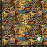 Jersey print med forhistoriske dinosaurer 1