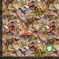 Jersey print med forhistoriske dinosaurer 2