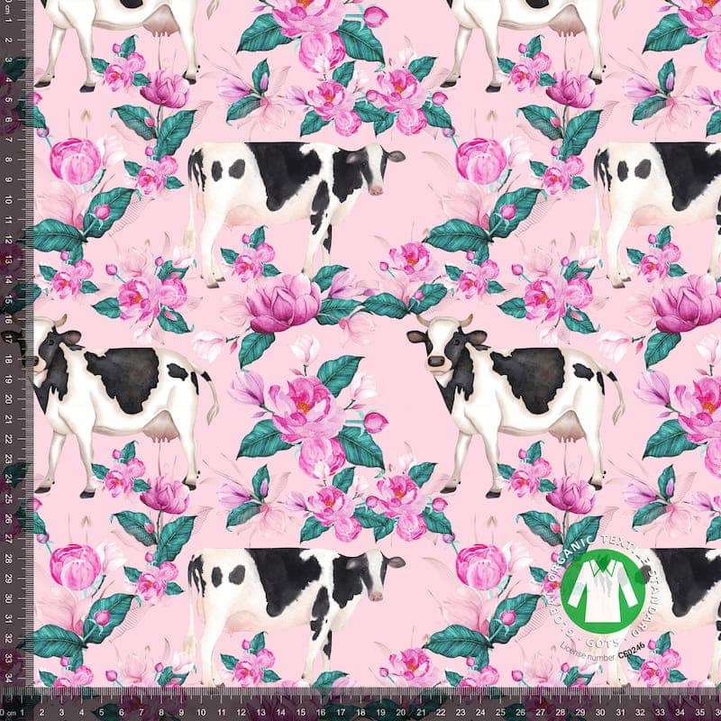 Tårer Afdeling Distill Jersey print med køer og blomster - lyserød | vælg mellem 300 andre print