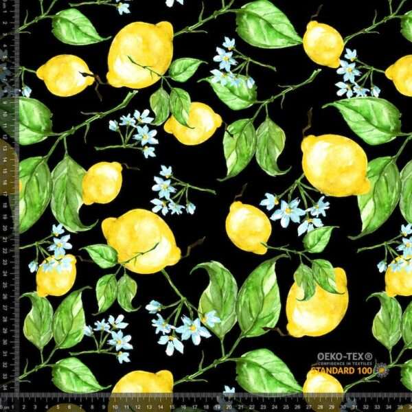 Jersey print med modne citroner
