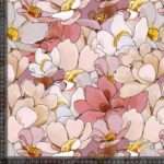 Jersey print med omridset blomster