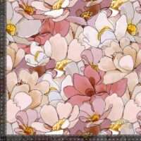 Jersey print med omridset blomster