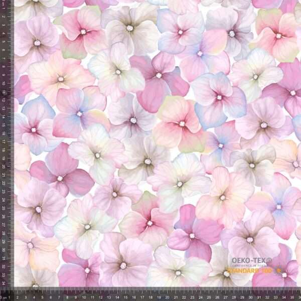 Jersey print med pastel blomster