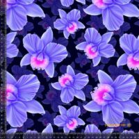 Jersey print med smukke lilla blomster