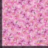 Jersey print med lyserøde blomster