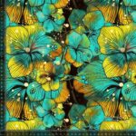 Jersey print med glimtende blomster