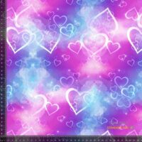 Jersey print med hjerte iridescent