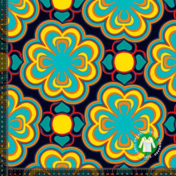 Jersey print med retro mønster 3