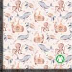 Jersey print med elegant undervandstema