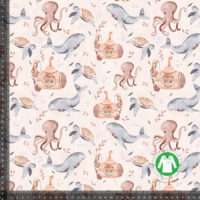 Jersey print med elegant undervandstema