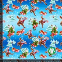 Jersey print med julemand flyvende på rensdyr