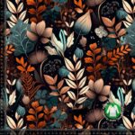 Jersey print med efterårsblomster