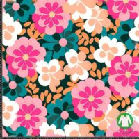 Jersey print med store lyse blomster