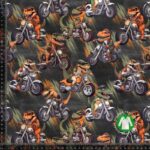Jersey print med alligator på motorcykel