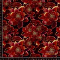 Jersey print med store røde blomster