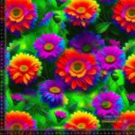 Jersey print med lilla og røde blomster