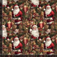 Jersey print med julemand og julegran