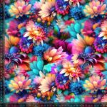 Jersey print med farverige Dahlia