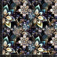 Jersey print med futuristisk blomster 1