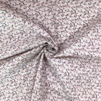 Poplin med hvide blomster - rosa