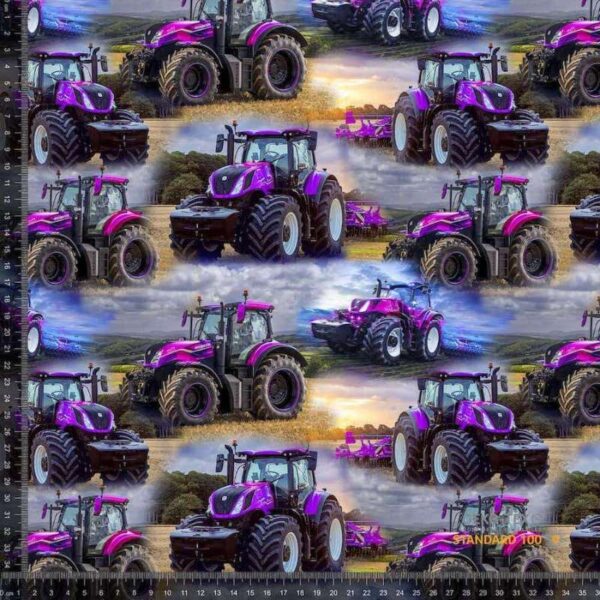 Jersey print med New Holland traktor i lilla