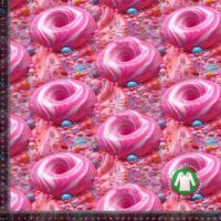 Jersey print med pink donuts