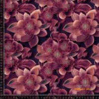Jersey print med store rosa blomster