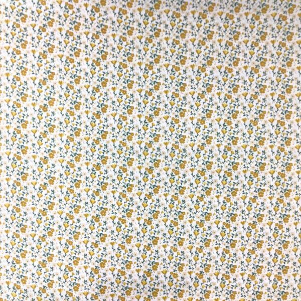 Poplin med små gule blomster