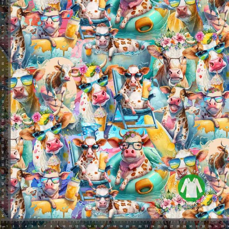 Jersey print med sommer køer