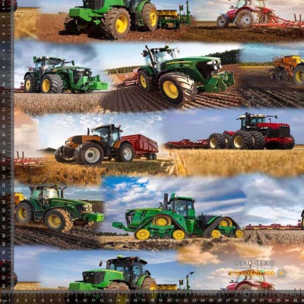 Jersey print med store traktor på marken
