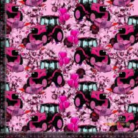 Jersey print med pink traktor og hjerter